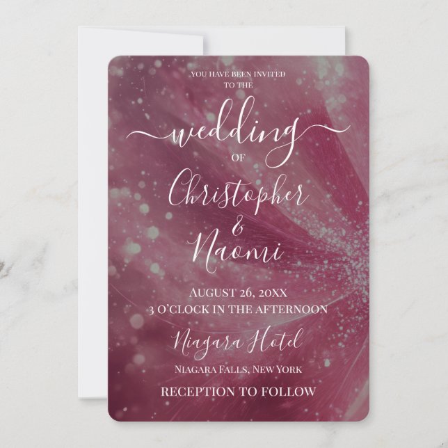 Create Your Own Pink Sparkle Floral Texture Invitation (Front)