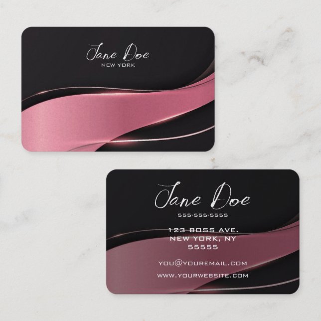 Create Your Own Pink Swipe Business Card (Front/Back)