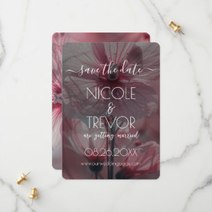 Create Your Own - Pink Translucent Flowers Save The Date