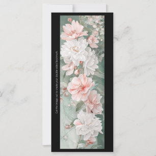 Create Your Own Pink & White Flowers Bookmark Card