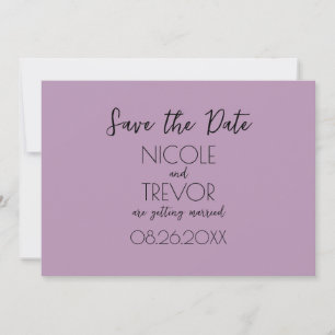 Create Your Own - Plain Light Mauve Minimalist Save The Date