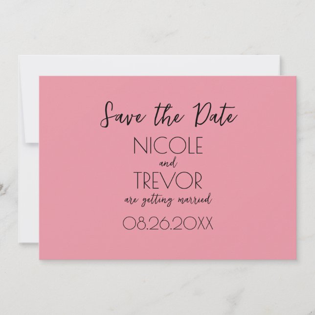 Create Your Own - Plain Minimalist Save The Date (Front)