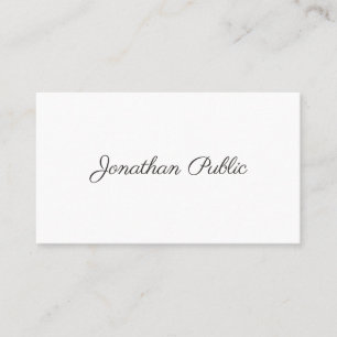 Create Your Own Plain Modern White Design Trendy Business Card