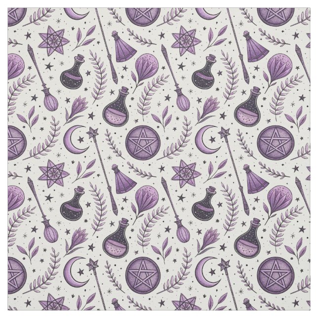 Create Your Own Plum Purple Crescent Moon Magic Fabric (Swatch)