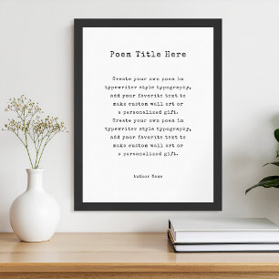 Create Your Own Poem Poster