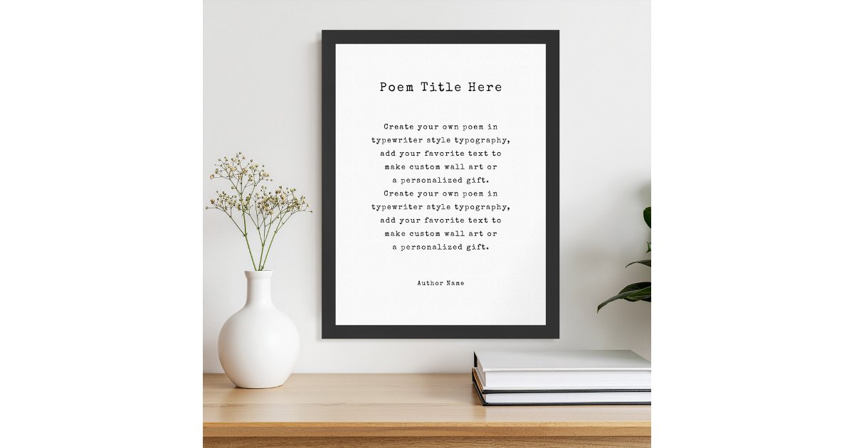 Create Your Own Poem Poster | Zazzle
