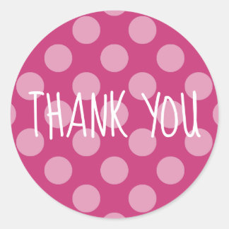 Create Your Own Polka Dot Thank You Classic Round Sticker