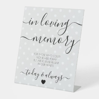 Create Your Own Polkadots Calligraphy Memorial Pedestal Sign