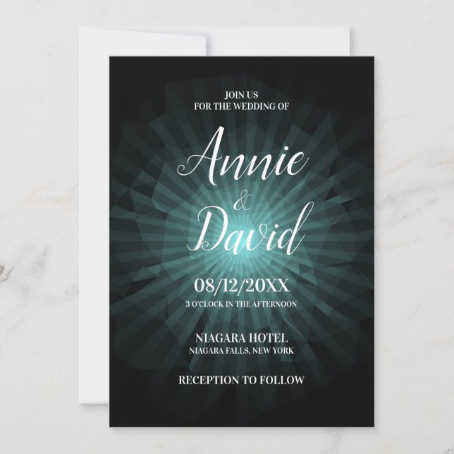 Create Your Own Polygon Sunburst Wedding Invitation (Front)