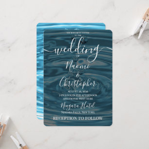 Create Your Own Pool Water Drops Wedding Invitation