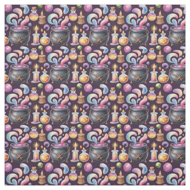 Create Your Own Potions Cauldrons Candles Purple Fabric (Swatch)