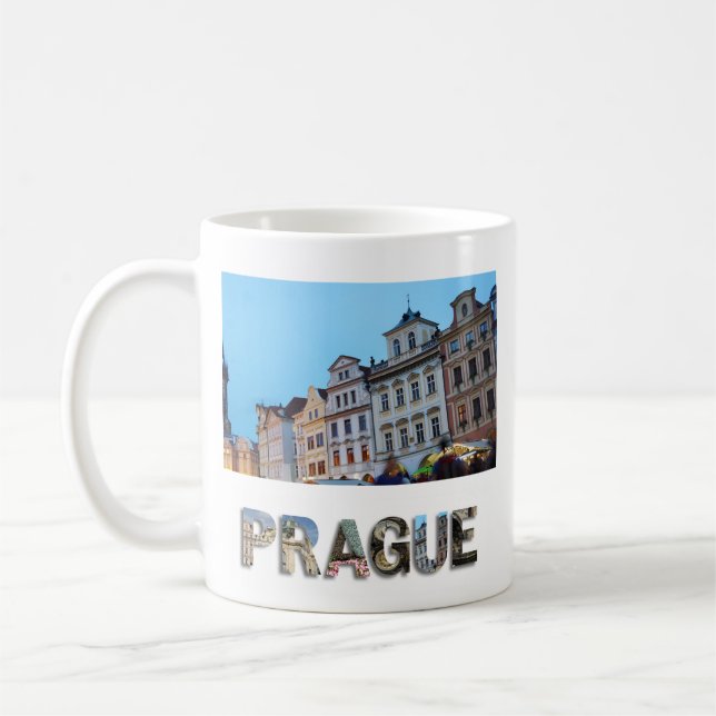 Create Your Own Prague Vacation Travel Photo Coffee Mug (Left)