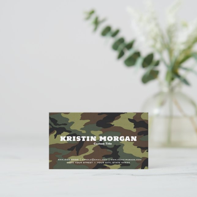 Create Your Own Premium Quality Camo Pattern Business Card (Standing Front)