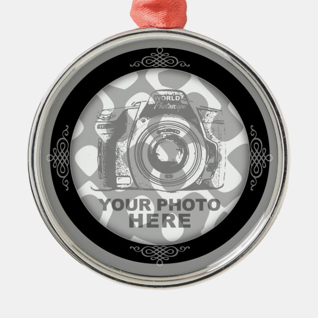 Create Your Own Premium Round Ornament Elegant (Front)
