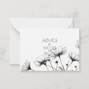 Create Your Own - Pretty B&W Wildflowers Advice Card