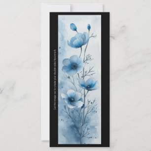 Create Your Own Pretty Blue Flowers Bookmark Card