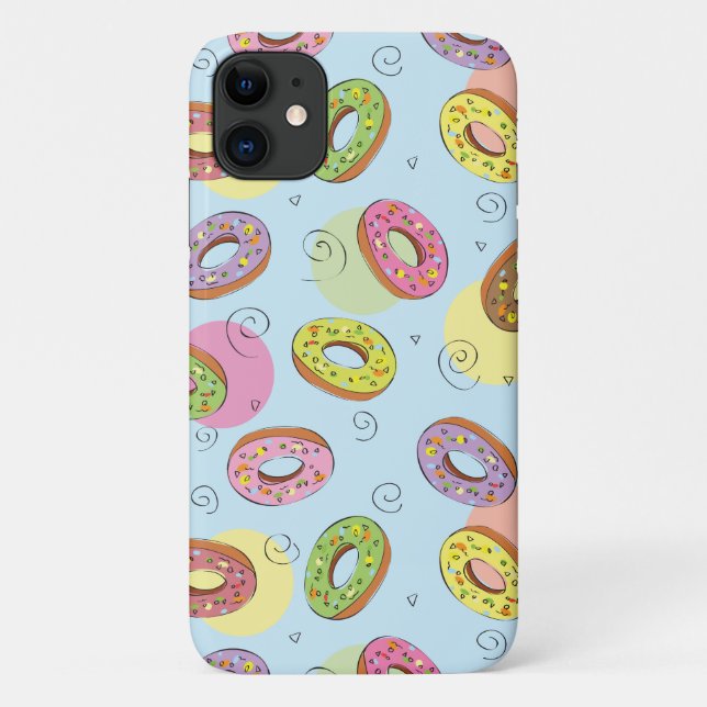 Create your own Pretty colourful doughnuts Blue Case-Mate iPhone Case (Back)