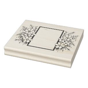 Create Your Own Pretty Floral Flower Frame Rubber Stamp