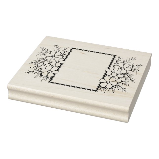 Create Your Own Pretty Floral Flower Frame Rubber Stamp (Stamp)
