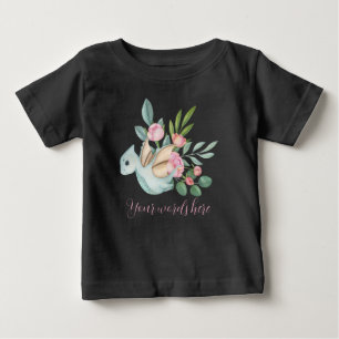 Create Your Own Pretty Girl Dinosaur & Roses Baby T-Shirt
