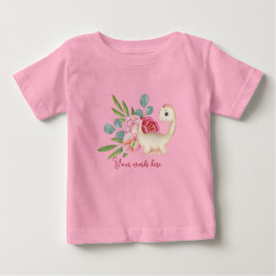Create Your Own Pretty Girl Dinosaur & Roses Baby T-Shirt