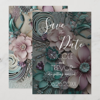 Create Your Own - Pretty Paper Flowers Save The Date