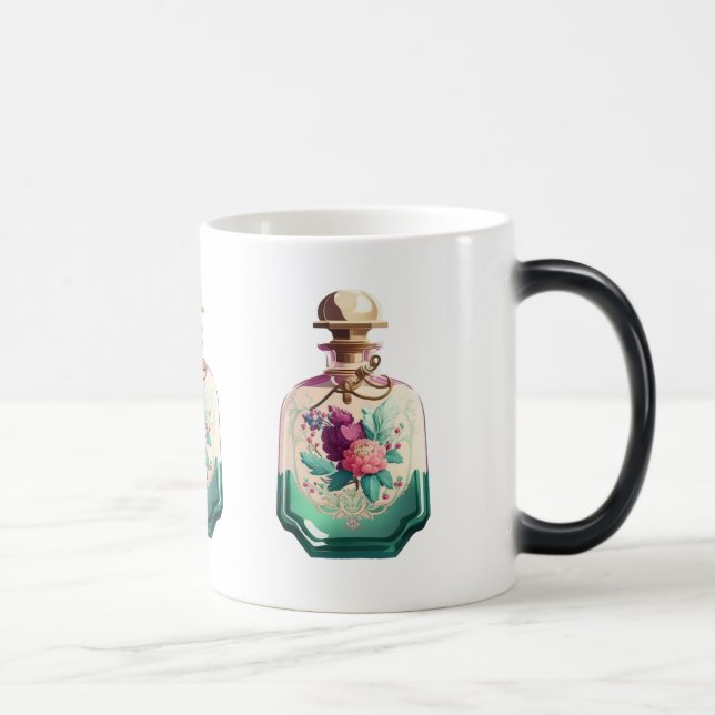 Create Your Own Pretty Peonies Perfume Bottle Magic Mug (Right)