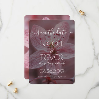 Create Your Own - Pretty Pink Flower Closeup Save The Date