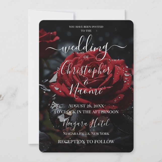 Create Your Own Pretty Red Rose Closeup Invitation (Front)