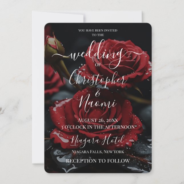 Create Your Own Pretty Red Roses Closeup Invitation (Front)