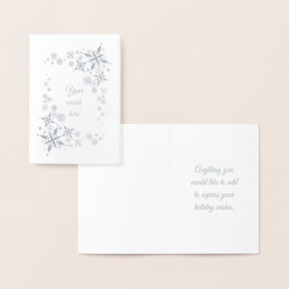 Create Your Own Pretty Silver Snowflakes Foil Card