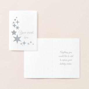 Create Your Own Pretty Silver Winter Stars Foil Card