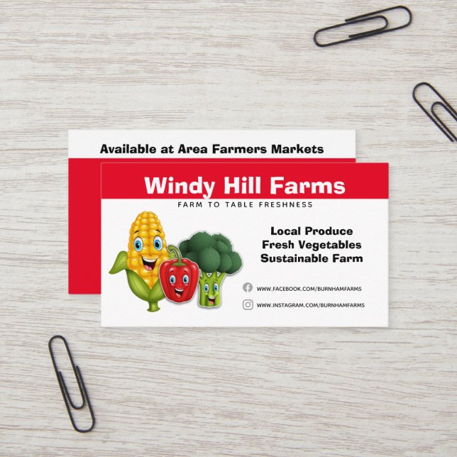 Create Your Own Produce Vegetable Farm Business Card (Front/Back In Situ)