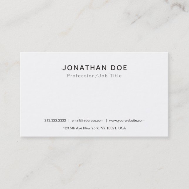 Create Your Own Professional Classic Clean Elegant Business Card (Front)