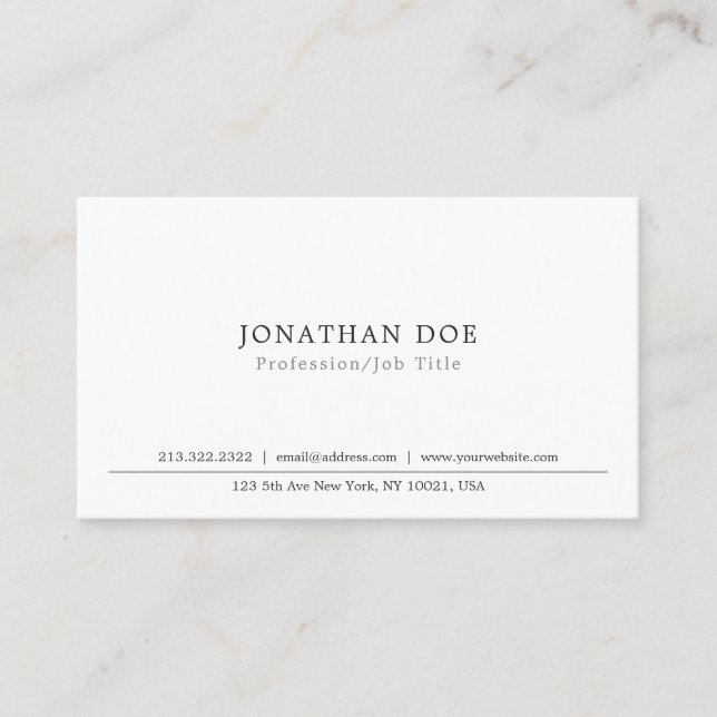 Create Your Own Professional Classic Elegant Sleek Business Card (Front)