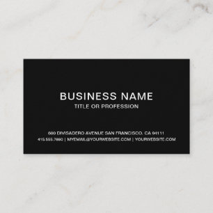 Create Your Own Professional Simple Black Business Card