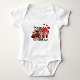 Create Your Own Pullin For Love Tractor Valentine Baby Bodysuit