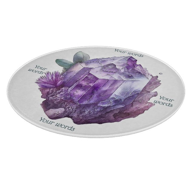 Create Your Own Purple Amethyst Crystals Cutting Board (Corner)