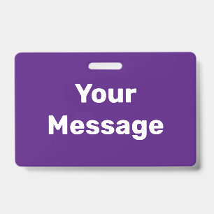 Create Your Own Purple and White Text Template ID Badge