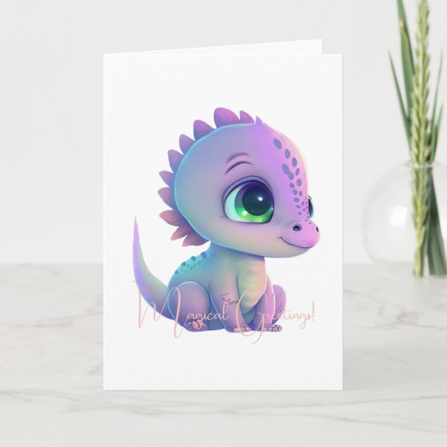 Create Your Own Purple Baby Dragon Card (Front)