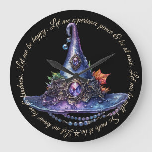 Create Your Own Purple Bejeweled Autumn Witch Hat Large Clock