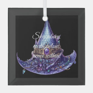 Create Your Own Purple Bejeweled Dragon Witch Hat Glass Tree Decoration
