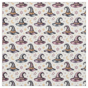 Create Your Own Purple Black Witch Hats Celestial Fabric