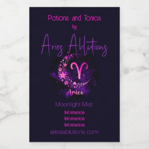 Create Your Own Purple Celestial Aries Zodiac Wine Label