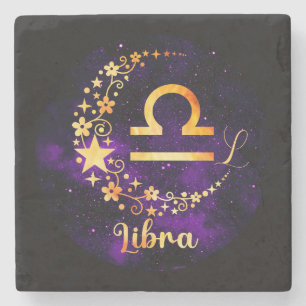 Create Your Own Purple Celestial Libra Stone Coaster