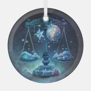 Create Your Own Purple Celestial Libra Zodiac Glass Tree Decoration