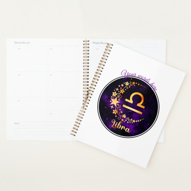 Create Your Own Purple Celestial Libra Zodiac Planner (Display)