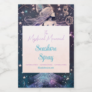 Create Your Own Purple Celestial Mermaid Wine Label