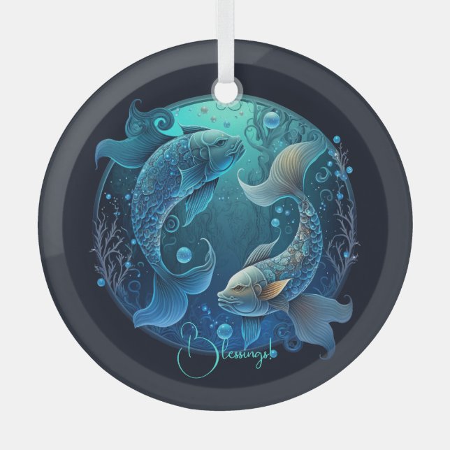 Create Your Own Purple Celestial Pisces Zodiac Glass Tree Decoration (Front)