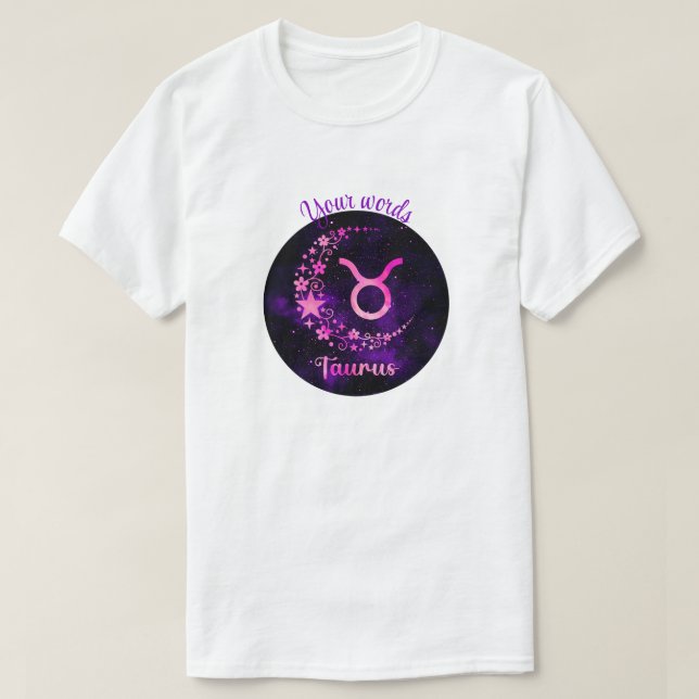 Create Your Own Purple Celestial Taurus Zodiac T-Shirt (Design Front)
